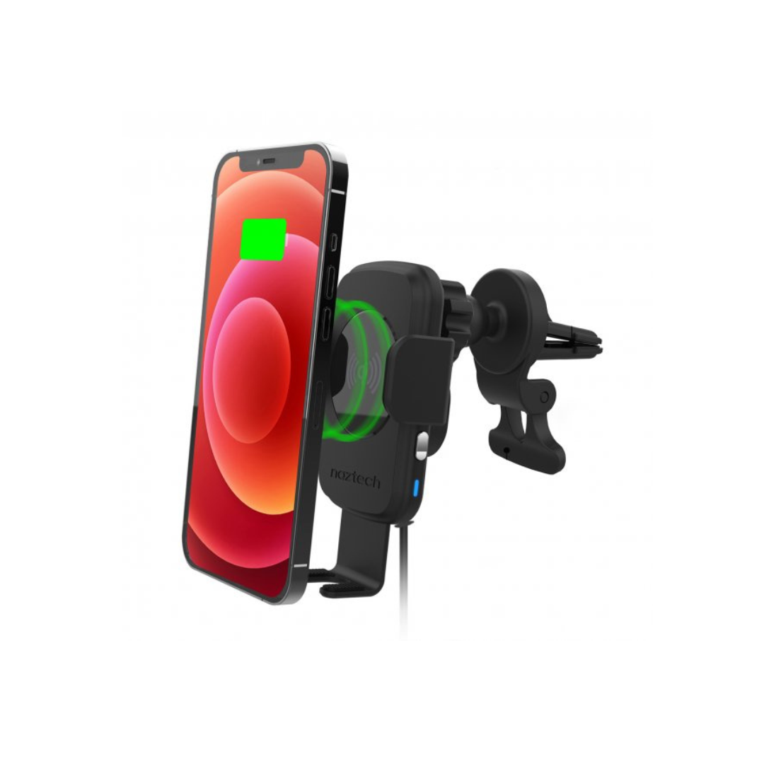 Naztech 15W Black Smart Grip Wireless Charging Car Mount w/ Vent Mount & Suction Mount