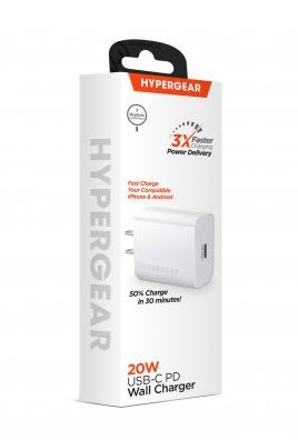 Hypergear 20W White USB-C PD Wall Charger Hub